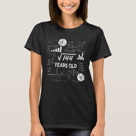 12 jaar oude Bday Geeky Wiskunde 12e verjaardagsca T-shirt (Voorkant)