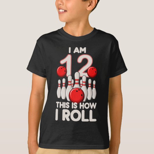 12 jaar oude bowlingfeest 12e verjaardag is hoe ik t-shirt (Voorkant)