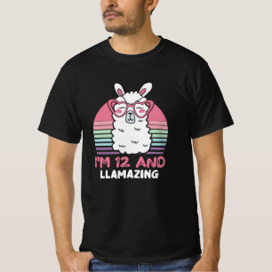 12 jaar oude dag Llamazing 12e verjaardag Llama T-shirt