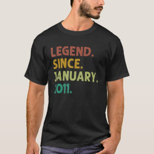 12 jaar oude leggende sinds januari 2011 12e geboo t-shirt