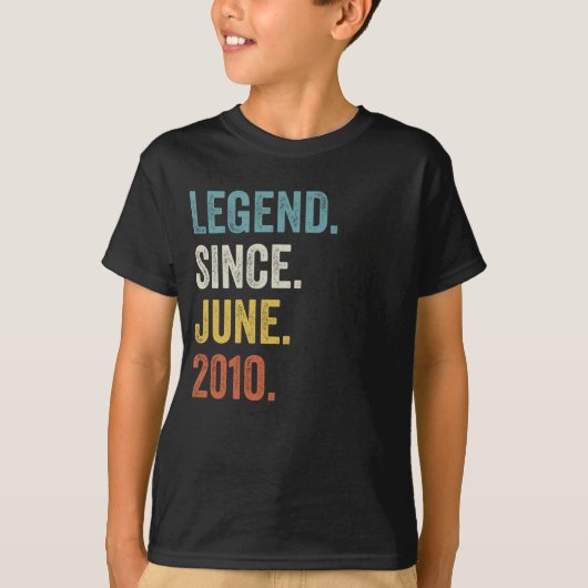 12 jaar oude leggende sinds juni 2010 12e verjaard t-shirt (Voorkant)