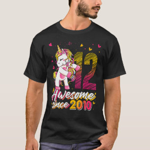 12 jaar oude Unicorn Flossing 12th Birthday Unico T-shirt