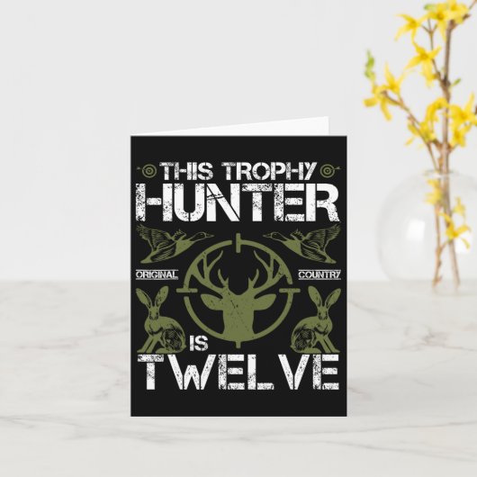 12 Jaar Oude Verjaardag Jagen Duck Deer Hunter 12e Kaart (Gele Bloem)