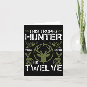 12 Jaar Oude Verjaardag Jagen Duck Deer Hunter 12e Kaart