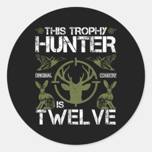 12 Jaar Oude Verjaardag Jagen Duck Deer Hunter 12e Ronde Sticker