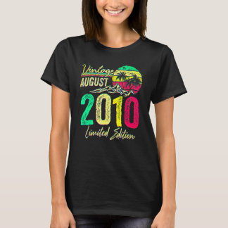 12 jaar oude wijn uit augustus 2010 12e verjaarda t-shirt