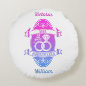 12 Jaar traditionele Zijde 12e trouwdag jubileum Rond Kussen (Achterkant)