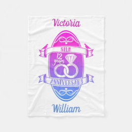 12 jaar traditionele Zijde 12e trouwdag rond de 12 Fleece Deken