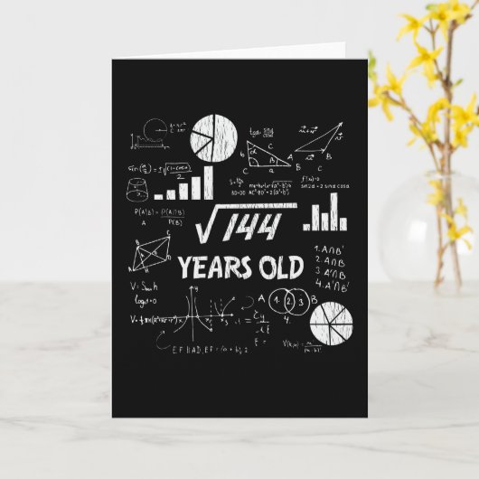 12 Jaar Verjaardag Nerdy Wiskunde 12e verjaardag C Kaart (Gele Bloem)