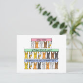 12 januari jl. Cute Cartoon Cats Briefkaart (Staand voorkant)