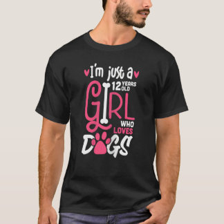12-jarig meisje dat van het Kind van Dogs houdt, 1 T-shirt