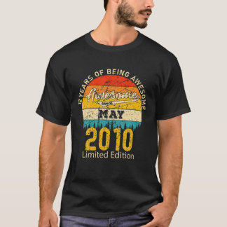 12-jarige geboren in mei 2010 Vintage 12e verjaard T-shirt