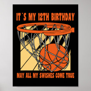12-jarige gelukkige 12e verjaardag Bysketbyll 12e Poster