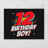 12-jarige superheld verjaardag jongen 12e verjaard briefkaart (Voorkant)