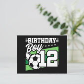 12-jarige Voetbal Kids 12e Verjaardag Jongen Briefkaart (Staand voorkant)