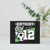 12-jarige Voetbal Voetbal 12e Verjaardag Meisje Briefkaart (Staand voorkant)