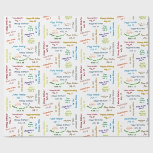 12 juli, cadeaupapier voor cadeautjes (Vlak)