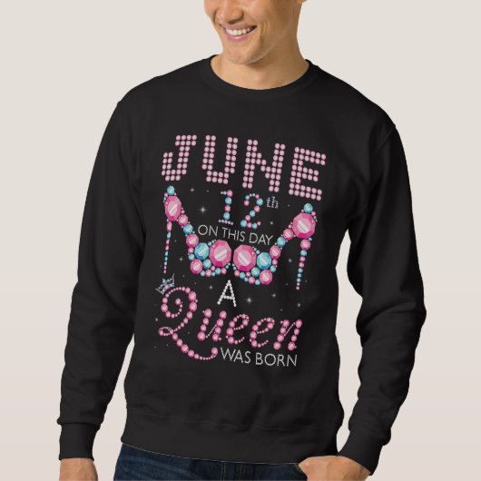 12 juni Op deze dag werd een koningin geboren Happ Trui (Voorkant)