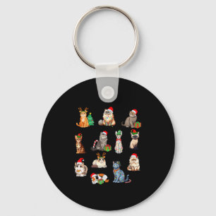 12 Katten Van Kerst Morsige Kerst Kattenliefhebber Sleutelhanger