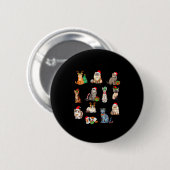 12 Katten Van Kerstmis Grappige Kerstmis Kat Liefh Ronde Button 5,7 Cm (Voorkant /achterkant)