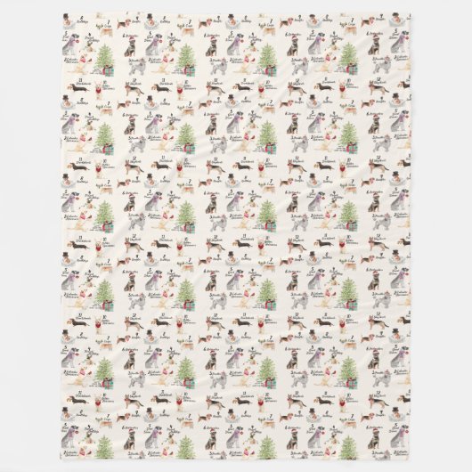 12 Kerstavond in de Vakbende Kakwarm Fleece Deken (Voorkant)