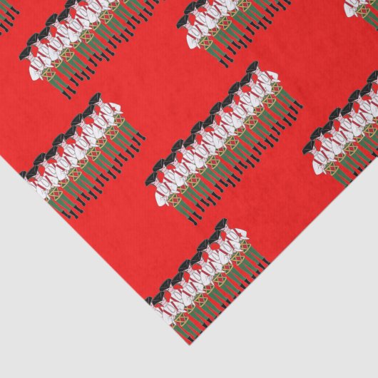 12 kerstdagen 12 Drummers Drummen Tissuepapier (Detail)