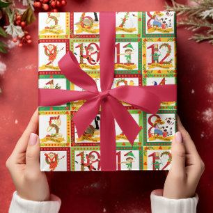 12 kerstdagen cadeaupapier