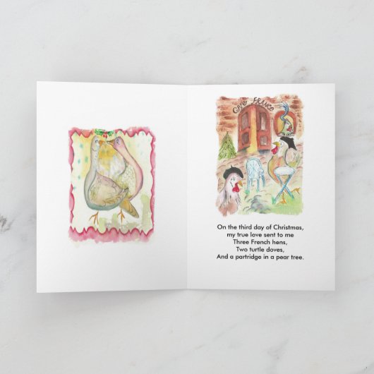 12 kerstdagen feestdagen kaart (Binnen)