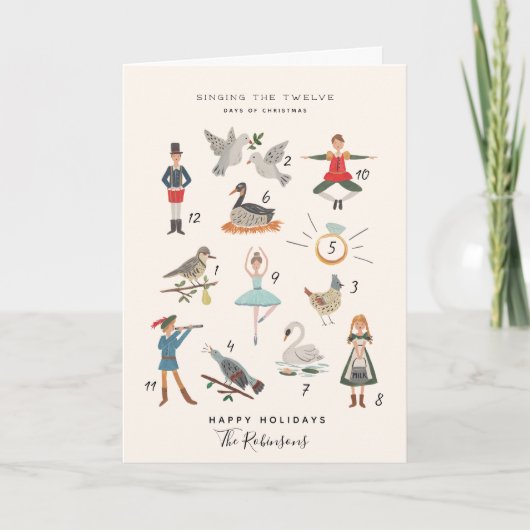 12 kerstdagen feestdagen kaart (Voorkant)