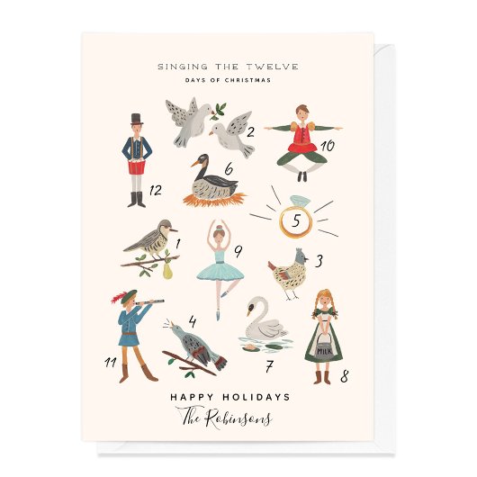 12 kerstdagen feestdagen kaart