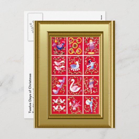12 kerstdagen feestdagenkaart (Voorkant / Achterkant)