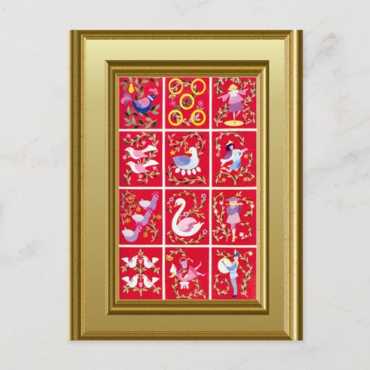 12 kerstdagen feestdagenkaart (Voorkant)