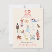 12 kerstdagen feestdagenkaart (Voorkant)