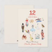 12 kerstdagen feestdagenkaart (Voorkant / Achterkant)