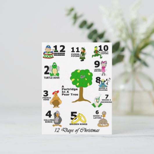 12 kerstdagen feestdagenkaart (Staand voorkant)