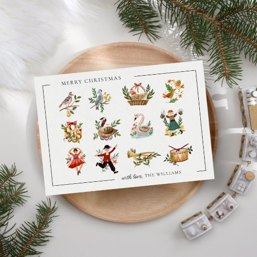 12 kerstdagen feestdagenkaart