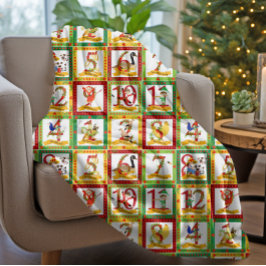 12 kerstdagen fleece deken