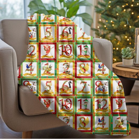 12 kerstdagen fleece deken