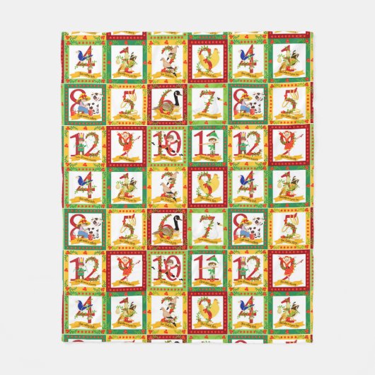 12 kerstdagen fleece deken (Voorkant)