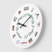 12 kerstdagen in een cirkel van rood en groen grote klok (Hoek)