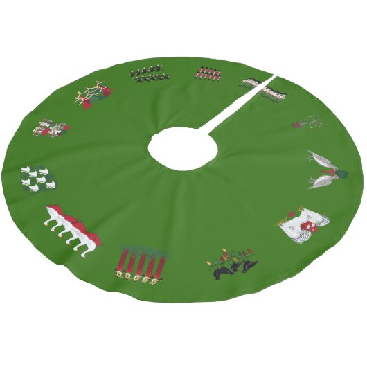 12 kerstdagen in een cirkel van rood en groen kerstboom rok (Gekanteld)