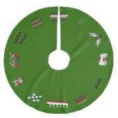 12 kerstdagen in een cirkel van rood en groen kerstboom rok (Voorkant)