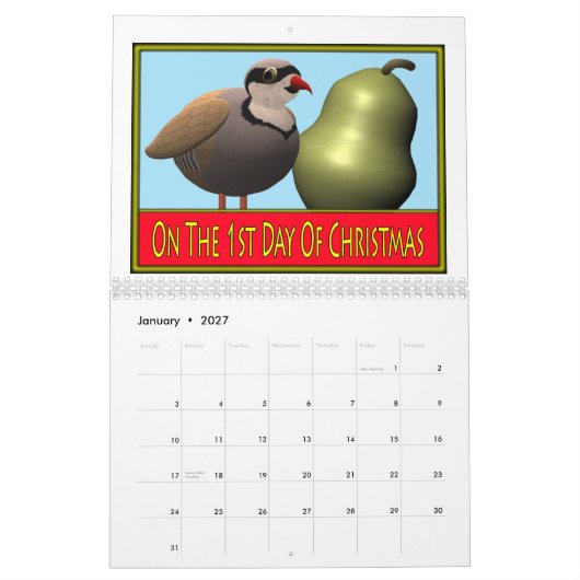12 kerstdagen kalender (Jan 2027)