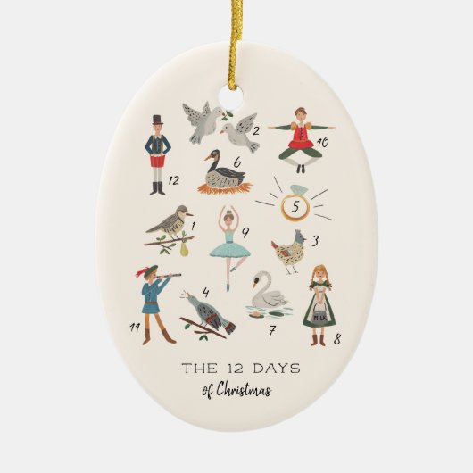 12 kerstdagen keramisch ornament (Voorkant)