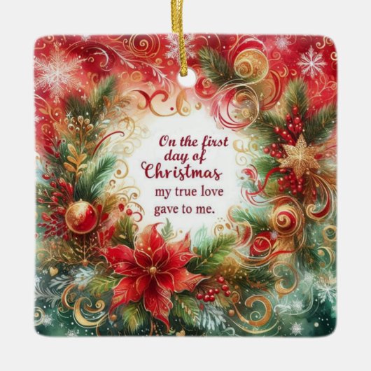 12 kerstdagen keramisch ornament (Voorkant)