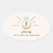 12 kerstdagen ovale sticker (Voorkant)