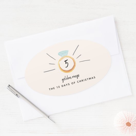 12 kerstdagen ovale sticker (Envelop)