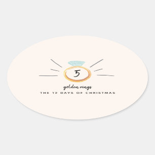 12 kerstdagen ovale sticker