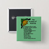 12 kerstdagen...P.O.T.S. Vierkante Button 5,1 Cm (Voorkant /achterkant)
