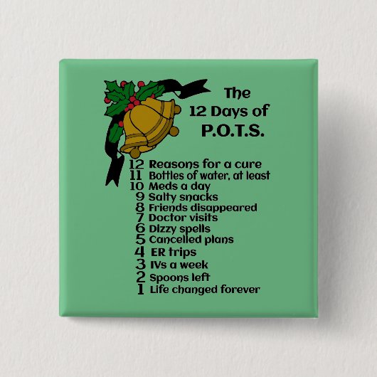 12 kerstdagen...P.O.T.S. Vierkante Button 5,1 Cm (Voorkant)